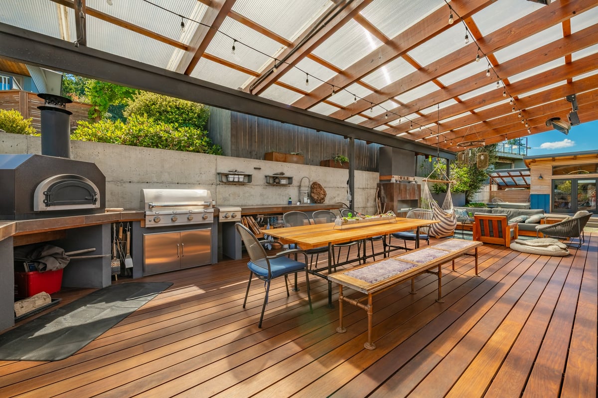 Outdoor kitchen and patio living space